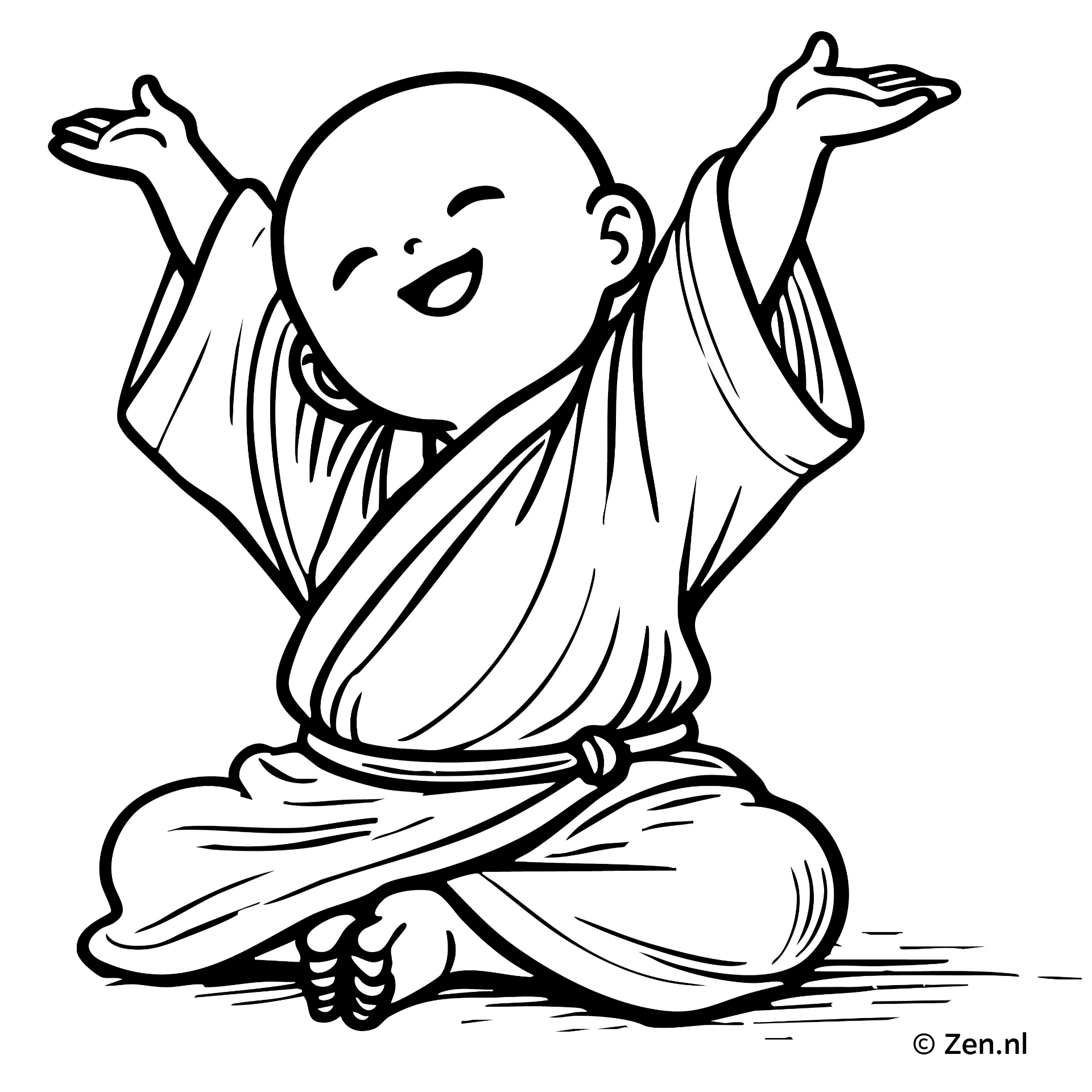 ai generated lineart happy hotei